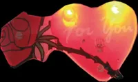 Blinki Anstecker Blinky Brosche Pin Button Herz for you mit Rose 24