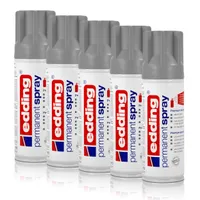 5x edding Permanent Spray silber matt 200 ml Premium Acryllack Spraydose