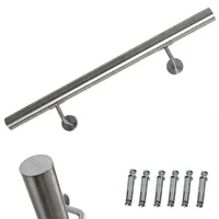 Bc-elec - HM004-160 Schodiskové zábradlie 160 cm, nerezové zábradlie s priemerom 42 mm, vhodné na vnútorné aj vonkajšie použitie.