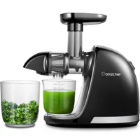 AMZCHEF Entsafter für Gemüse und Obst, Slow Juicer,  Saftpresse Elektrisch, BPA Frei, Leicht zu Reinigen, Schwarz