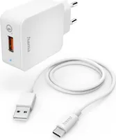 Schnellladegerät mit Ladekabel USB-C, 19,5 W, 1,5 m, Weiß (00201626)