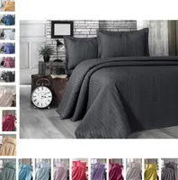 Bettüberwurf Steppdecke Tagesdecke Patchwork Kariert Bettdecke Decke Doppelbett, Größe:180 cm x 250 cm, Farbe:Hellrot