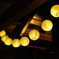 Salcar 5M 10LED Lampion Lichterkette Batteriebetrieben Wasserdicht 8 Modi mit Timer Für Innen und Außen Warmweiß