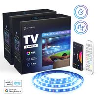 Lideka® LED TV Strip Hintergrundbeleuchtung, 6m RGB LED Streifen, mit Alexa und Google Assistant, APP, Musiksync, USB, für 6+ Zoll Fernseher & WLAN