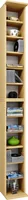 VCM Holzregal stehend | platzsparender CD Schrank für 204 CDs oder 72 DVDs | Maße: H. 180 x B. 21 x T. 20 cm | Elegantes DVD Regal stehend | Blu-Ray Regal | CD Regal - Bigol