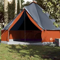 vidaXL Tipi-Familienzelt 10 Personen Grau und Orange Wasserdicht