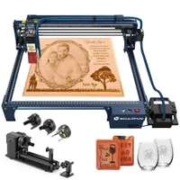 SCULPFUN S30 Graviermaschine, 5W Output mit Auto Air Assist, RA PRO MAX 4-IN-1 Rotationsmodul