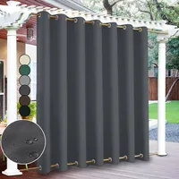 1 Stück Dunkelgrau Outdoor Vorhang Wetterfest Wasserdicht Mit ösen Oben Und Unten Verdunkelungsvorhang Outdoorvorhänge Blickdicht Vorhänge Gardinen Für Balkon Terrasse Garten Patio, 254x213cm