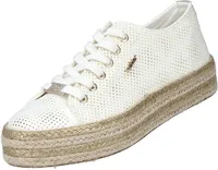 Rieker Damen Low Sneaker/ Schnürschuhe/ sportliche Halbschuhe Weiß TextilGröße:40
