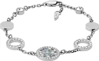 Fossil Damen Armband Armkette Edelstahl Silber Zirkonia JF02311040