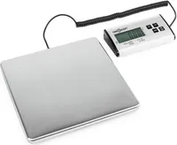 oneConcept Marketeer - digitale Paketwaage , Plattformwaage , Digitalwaage , Ablesbarkeit 50 g , 27 x 27 cm , großes Display , Edelstahlplattform , Kilogramm und Pfund , Wiegebereich 150 kg , silber