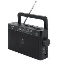 Sona Tragbares Retro-Radio mit Bluetooth/AM/FM / MP3 / USB/SD 1200mAh Akku Teleskopantenne (Schwarz)