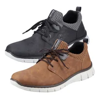 Rieker Herren Halbschuhe Schnürschuhe Sneaker B77A6, Größe:41 EU, Farbe:Schwarz