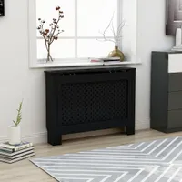 vidaXL Panele grzejnikowe czarne 112 x 19 x 81 cm MDF