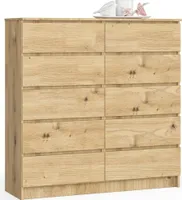 Komoda AKORD K120 Dąb Artisan 120 cm 10 szuflad kolor Dąb Artisan mat 120x40x121 cm
