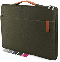sølmo Design Laptoptasche 15,6" - Stoßfeste Notebooktasche geeignet für 15,6 Zoll Laptop/Tablets - Olive Green/Cognac