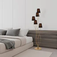 Opviq, Bonibon- Bonibon FLG, Gold,Schwarz, Stehlampen, 44 x 44 x 160 cm, Metallkörper