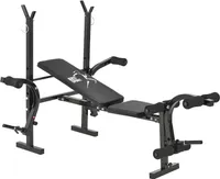 Posilovací lavice ProfiGym 1000 24807, se stojanem na činky, kulmou na nohy a motýlkem, 4násobně nastavitelná, multifunkční, 154 x 118 x 102 cm