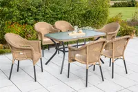 Merxx Gartenmöbelset Ravenna 7tlg. Aluminium, Kunststoffgeflecht graphit, natur
