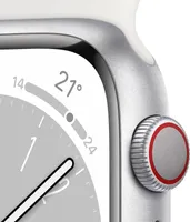 Apple Watch Series 8 41mm (A2773) Silver Alu Sport Band White CEL Neu