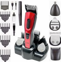 Professionelle Haarschneidemaschine Haarschneider Set 11in1 Bartschneider Ohr & Nasentrimmer Rasierer, Farbe: Rot