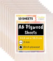 Creative Deco 10 x A6 Holz-Platte | 148 x 105 x 3 ( +/- 0,5 ) mm | Dünne Sperrholz-Zuschnitte | Perfektes Blatt für Laubsäge, Brandmalerei, Laserschnitt, CNC Router, Durchbrochenes