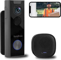 Video Türklingel mit Kamera 1080P HD Akku Kabellose Türglocken Funkklingel mit Gong,Montagehalterung,2.4G WLAN,2-Wege-Audio,PIR-Bewegungserkennung,Nachtsicht,Cloud SD-Speicher