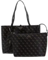 Guess Tasche BRENTON TOTE SET Handtasche mit silberfarbenen Metalldetails und abnehmbarer Pochette