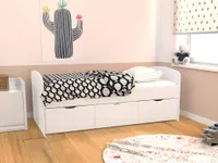 Bett mit Stauraum & Schublade - 90 x 200 cm - Naturfarben & Weiß - ARMAND  online kaufen