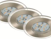 Briloner LED Einbauleuchten in Matt-nickel 3er-Set | IP44 4,5W 470LM 3000K Ø8CM