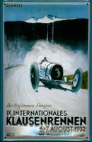 Blechschild Klausenrennen 1932 Rennwagen Autorennen Schild Werbeschild retro Nostalgieschild