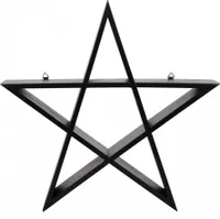 Schwarzes Pentagramm Wandregal 40cm