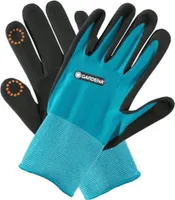 GARDENA Gartenhandschuhe 42% Polyester, 55% Nitril, 3% Elasthan, Nitrilbeschichtung der Handflächen blau Größe 9 1 Paar