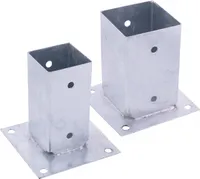 BOOMET Aufschraubhülse für Vierkantpfosten · 2 Stück 91x91mm · 7x7cm / 9x9cm · feuerverzinkt · Stabile Bodenverankerung · korrosionsfeste Bodenhülse