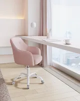 Kancelářská židle SONGMICS, výškově nastavitelná, směs bavlny a lnu, růžová