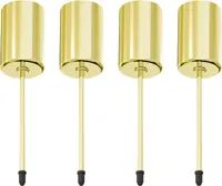 Adventskranz Kerzenhalter,Retro Kupfer Adventskerzenhalter Metall Kerzenleuchter 4 Stück, für Adventskranz Weihnachten Kerzenteller Mit Dorn,Gold
