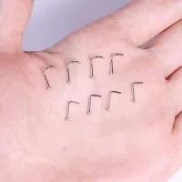 1 Stück exquisiter Polier-Nasenring in Zahlenform, Titanstahl, Zirkonia, Nasenstecker für Party-2,M