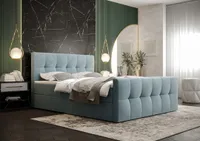 Boxspringová posteľ s úložným priestorom ELIONE COMFORT - 180x200, šedomodrá