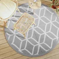 vidaXL Outdoor-Teppich ARAKIL Grau Ø160 cm PP
