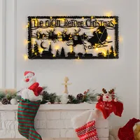 Wallity, XMASBLACK - 012, nástěnná plastika, černá, 100 % KOV, 83 x 39 cm