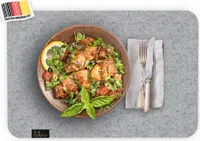 4er Set Platzmatten aus Filz in graumeliert