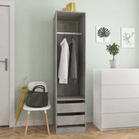 vidaXL Šatní skříň Zásuvky Betonová šedá 50x50x200cm Dřevěný materiál