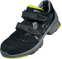 uvex 1 Sandalen S1 schwarz, gelb Weite 11 Gr. 38