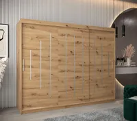 Šatníková skriňa ESTER - šírka 250 cm, dub artisan