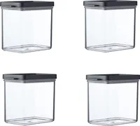 Mepal | Omnia Vorratsdosen-Set | rechteckig 1100 ml | Nordic Black | stapelbar & platzsparend | für frische Lebensmittel