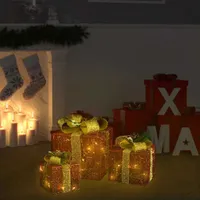 vidaXL Pudełka na prezenty Deko-Set 3 Stk. Rot Outdoor Indoor