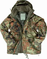 MIL-TEC  Jacke Nässeschutz mit Fleecejacke flecktarn 3in1 Jacke 3XL