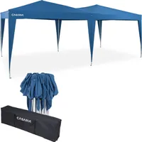CASARIA® Pavillon Capri 3x6m Pop-Up Blau Wasserabweisend Inkl. Tasche UV-Schutz Faltpavillon Gartenzelt Partyzelt Zelt
