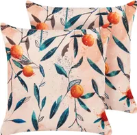 BELIANI Gartenkissen Mehrfarbig Stoffbezug mit Füllung Quadratisch 45x45 cm Obstmuster Wetterfest Deko für Lounge Garten Balkon Terrasse Indoor Outdoor