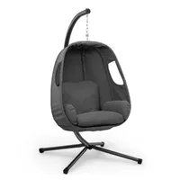 blumfeldt Bella Donna, závesné kreslo, sedák 12 cm, max. 150 kg, tmavosivé